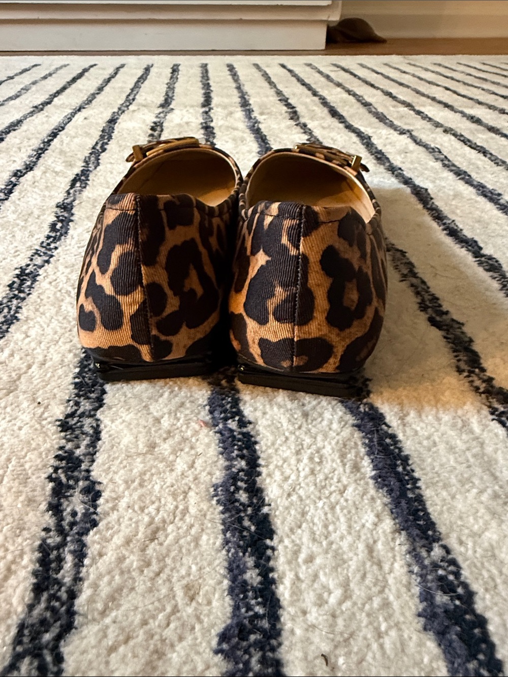 SARTO By Franco Sarto Leopard Print Buckle Flats - Tan & Black - Picture 4 of 5